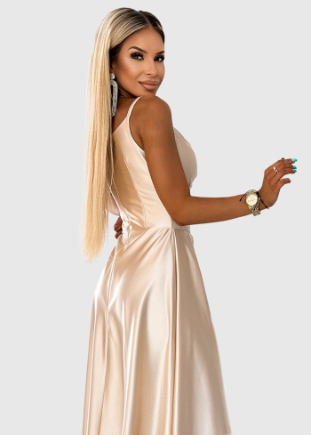 Grazia bēša vakarkleita ar šķēlumu - back