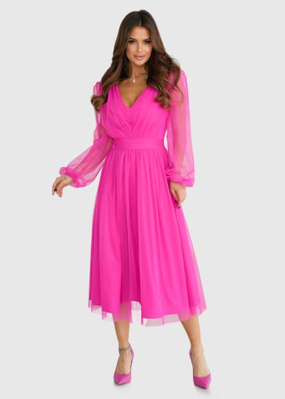 Olga rozā vakarkleita - back