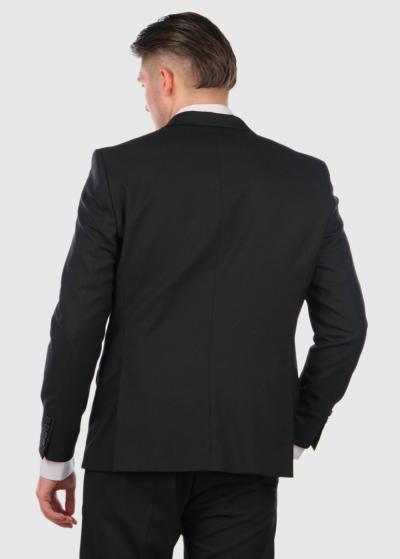 Cornelio melns pieguļošs uzvalks ar vilnu - back