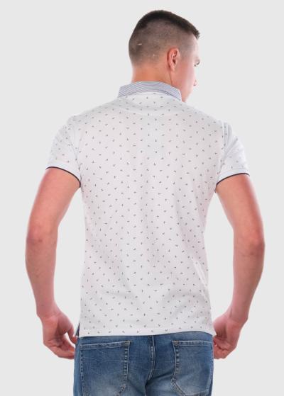 Domingo balts polo krekls ar rakstu - back