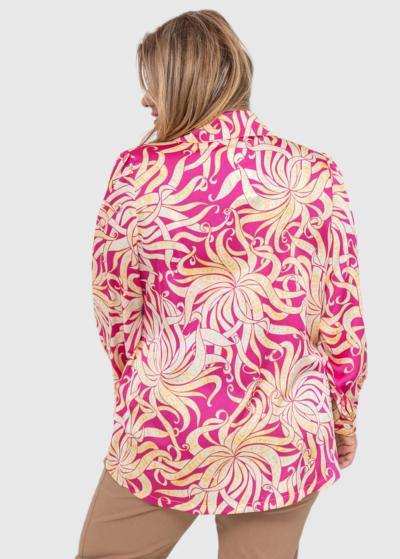 Victoriana Lielo izmēru rozā blūze ar rakstu - back