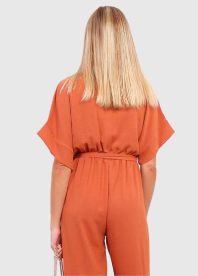 Debora oranžs kombinezons ar V-veida izgriezumu  - back