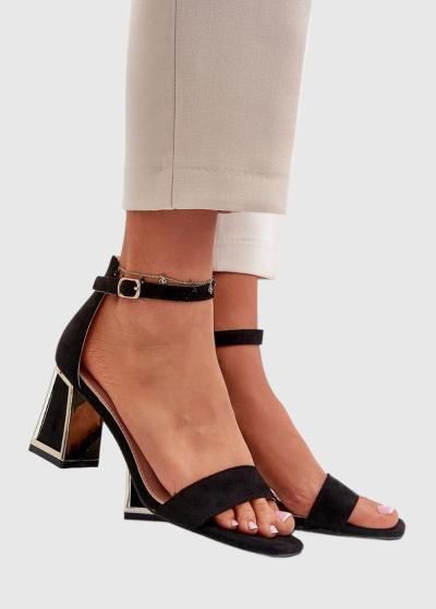 Helena melnas sandales uz papēža - back