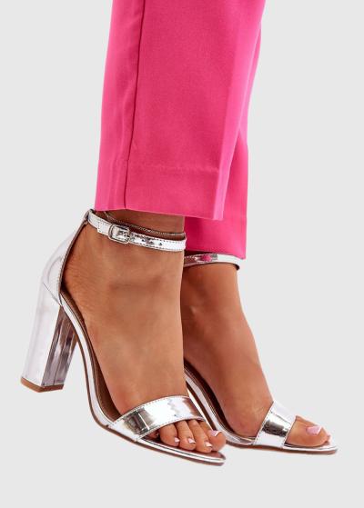 Heliodora sudraba sandales uz papēža - back