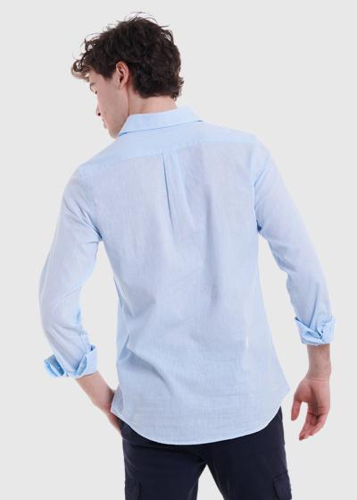 Isauro gaiši zils krekls ar garām piedurknēm - back