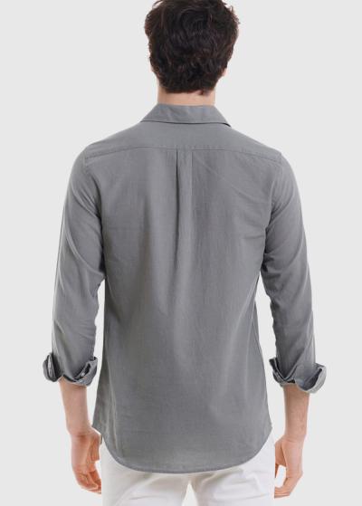 Isauro tumši zaļš krekls ar garām piedurknēm - back