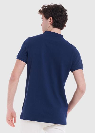 Iago tumši zils vīriešu polo krekls - back