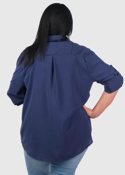 Alina Lielo izmēru tumši zila blūze - back