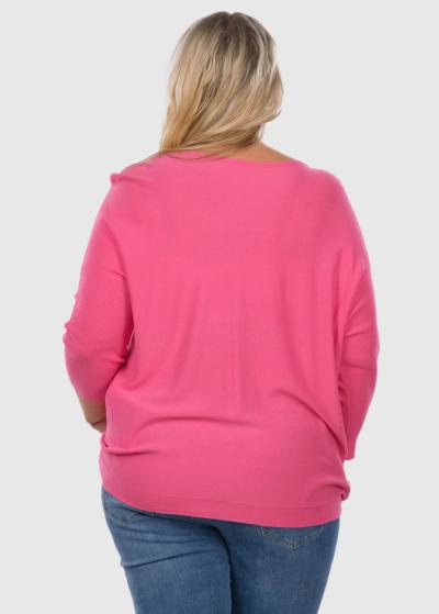Javiera Lielo izmēru rozā sieviešu džemperis - back