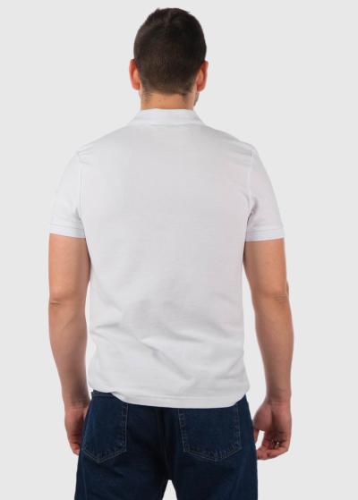 Ermanno Lielo Izmēru balts vīriešu polo krekls - back