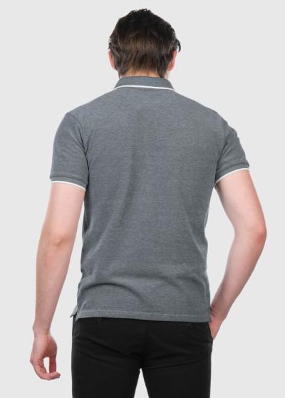 Pelēks vīriešu polo krekls - back