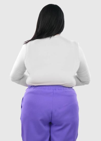 Zara Lielo izmēru balts t-krekls ar garām piedurknēm - back