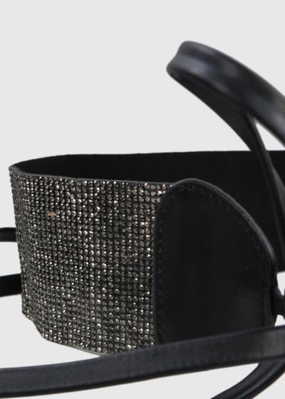 Marcela melna sieviešu josta ar spīguļiem - back