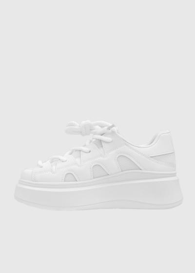 Marcelina baltas botas ar šņorēm - back