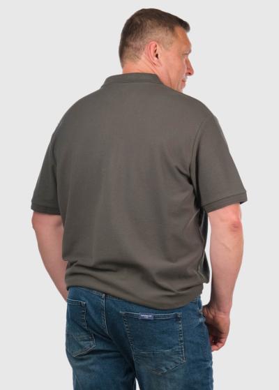 Ermanno Lielo Izmēru tumši pelēks vīriešu polo krekls - back