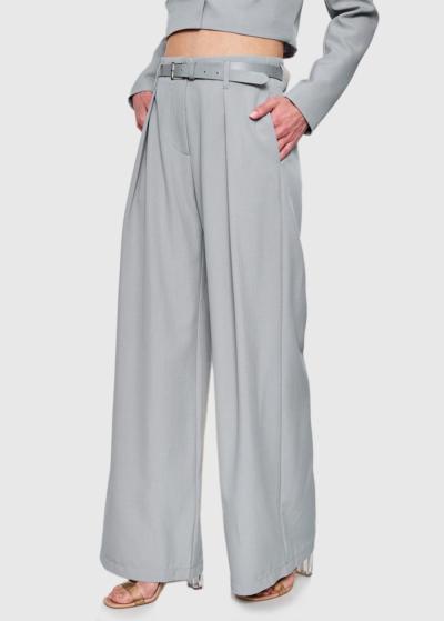 Salud pelēkas sieviešu platas bikses - back