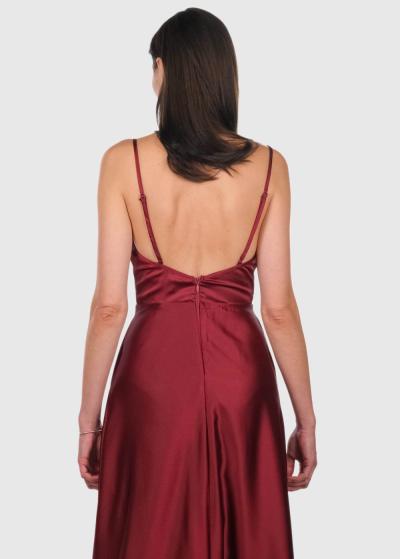 Justina bordo vakarkleita ar šķēlumu - back