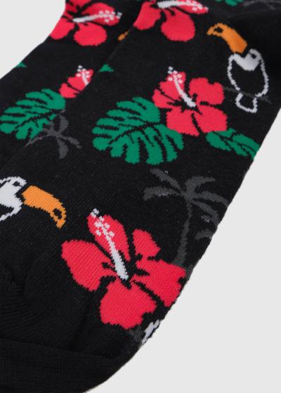 Natalio melnas vīriešu zeķes ar rakstu - back