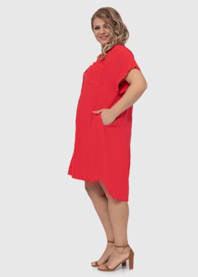 Amparo Lielo izmēru sarkana blūze ar pogām - back