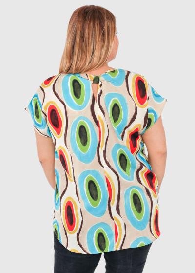 Aída Lielo izmēru blūze ar rakstu  - back