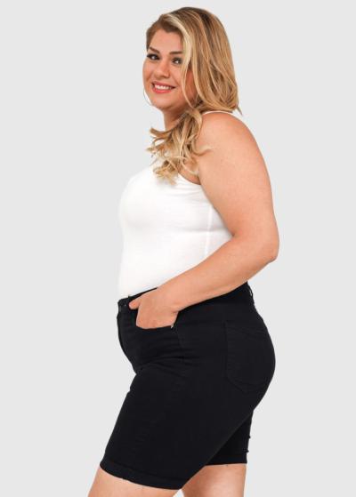 Obdulia Lielo izmēru melni sieviešu šorti - back