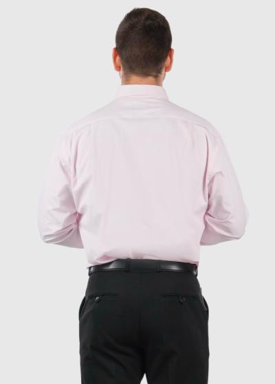 Slim Fit gaiši rozā vīriešu krekls ar garām piedurknēm - back