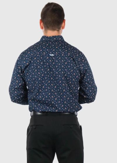 Primo Lielo Izmēru tumši zils krekls ar rakstu - back