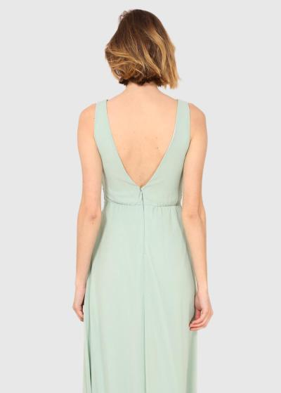 Rufina gaiši zaļa gara vakarkleita - back