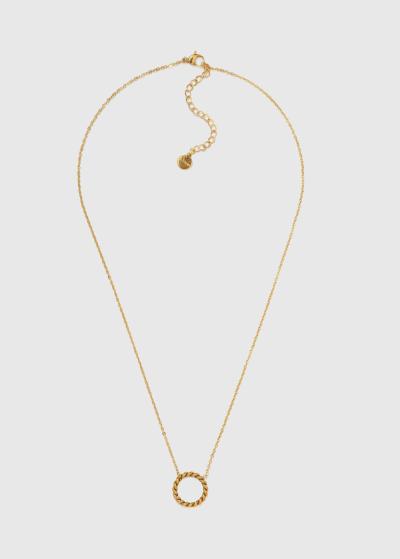 Daiane zelta krāsas kaklarotu komplekts ar pērlēm - back