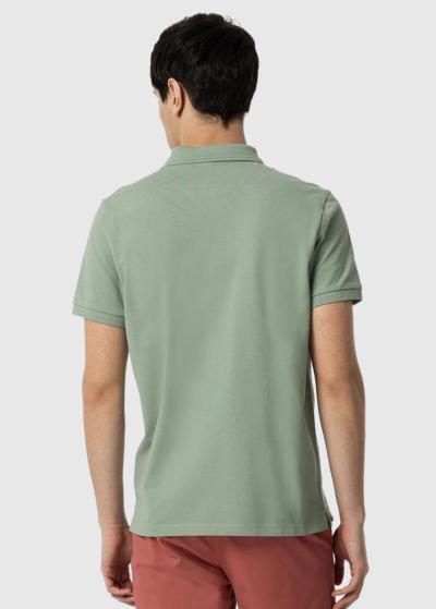 Gaiši zaļš vīriešu polo krekls - back