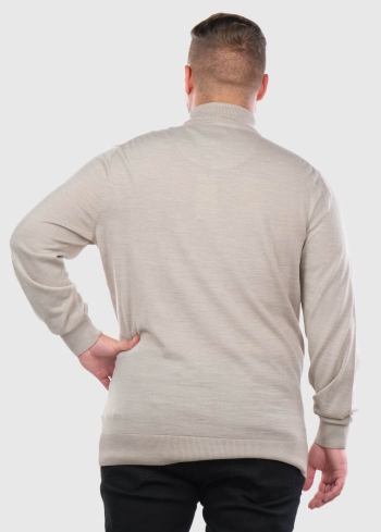 Consalvo Lielo izmēru bēšs džemperis ar augstu apkakli - back