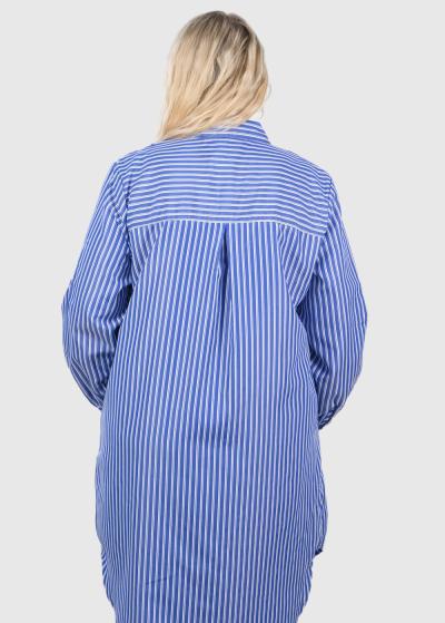 Aniceta Lielo izmēru zila pagarinātā blūze - back
