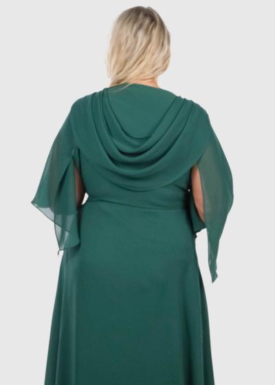 Sebastiana Lielo izmēru zaļa vakarkleita - back