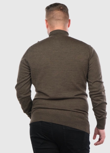 Consalvo Lielo izmēru brūns džemperis ar augstu apkakli - back