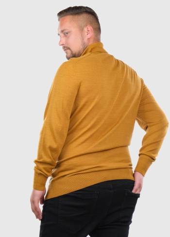 Consalvo Lielo izmēru dzeltens džemperis ar augstu apkakli - back