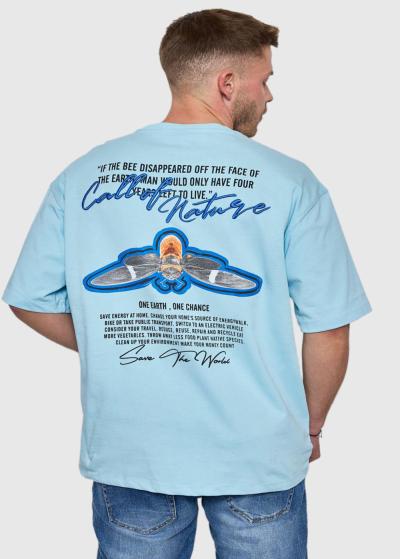 Afrim gaiši zils vīriešu t-krekls - back