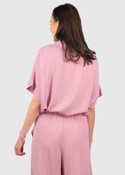 Aliana rozā blūze ar pogām - back