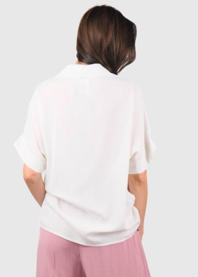 Aliana balta blūze ar pogām - back