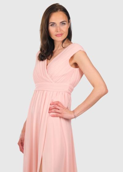 Rubina gaiši rozā gara vakarkleita - back