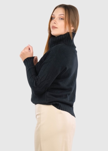Severina melns sieviešu silts džemperis - back