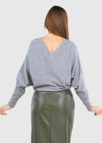 Marta pelēks sieviešu džemperis - back