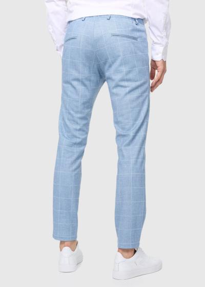 Avery gaiši zilas vīriešu rūtainas bikses - back