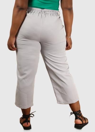 Asia Lielo izmēru pelēkas bikses ar kabatām - back