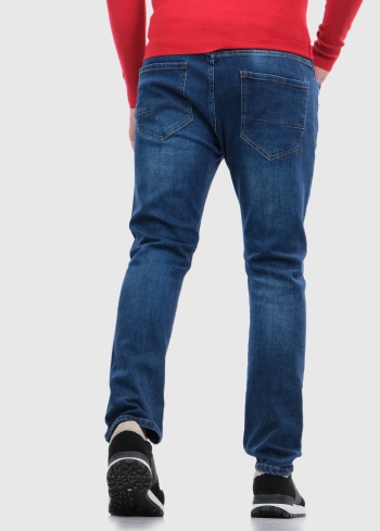 Crescenzo Slim Fit zili džinsi - back