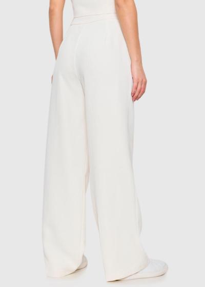 Altin baltas sieviešu bikses ar augstu jostasvietu - back