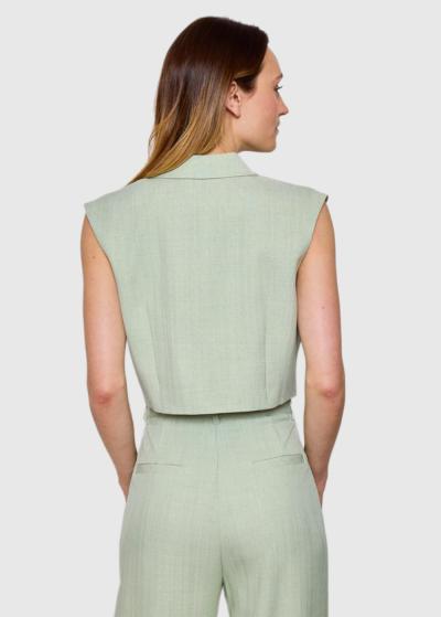 Avesta gaiši zaļa sieviešu veste ar pogām - back