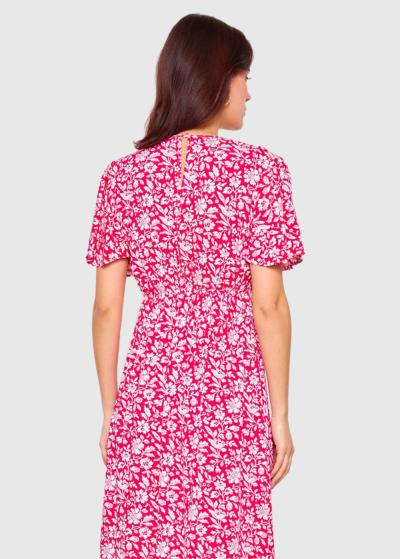 Avianna rozā gara kleita ar rakstu  - back