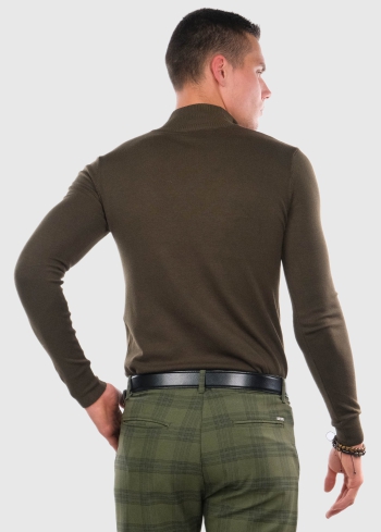 Costanzo haki vīriešu džemperis ar rāvējslēdzēju - back