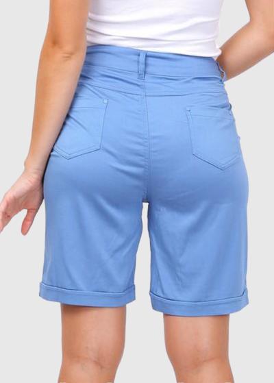 Atashi Lielo izmēru zili šorti ar augstu jostasvietu - back