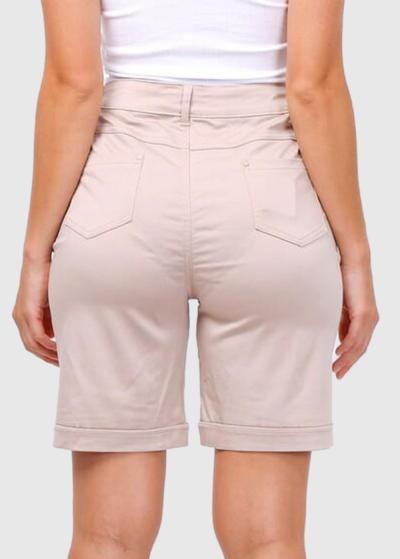 Atashi Lielo izmēru bēši šorti ar augstu jostasvietu - back